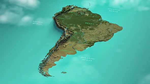 FCPX插件-南美洲地图坐标定点路径连线动画 South America Map FC