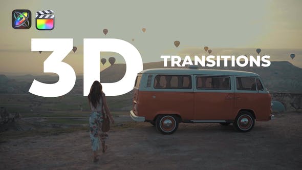 FCPX插件-16个三维翻转转场过渡预设 3D Transitions