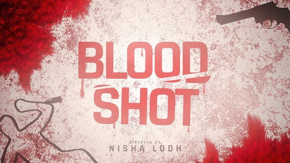 AE模板-恐怖悬疑侦探电影文字标题片头 Blood Shot Title