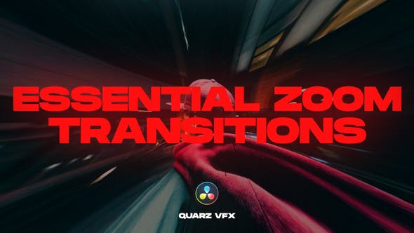 达芬奇模板-40组常用缩放变焦冲击转场过渡预设 Essential Zoom Transitions for DaVinci Resolve