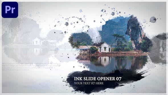 AE/PR模板-中国风水墨遮罩图文宣传开场片头 Ink Opener
