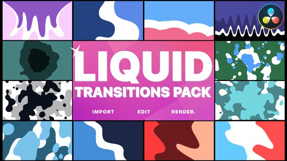 达芬奇模板-平滑流体图形转场过渡预设 Liquid Motion Transitions