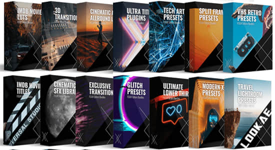 3000种音效PR预设视频素材LUTS调色预设合集包 FOUR Editors – Platinum Bundle: Complete All in 1