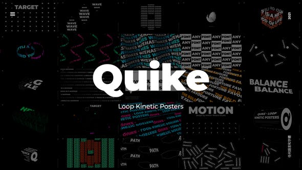 AE/PR模板-32个创意酷帅海报文字标题排版循环动画 Quike – Loop Kinetic Posters插图