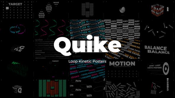 AE/PR模板-32个创意酷帅海报文字标题排版循环动画 Quike - Loop Kinetic Posters