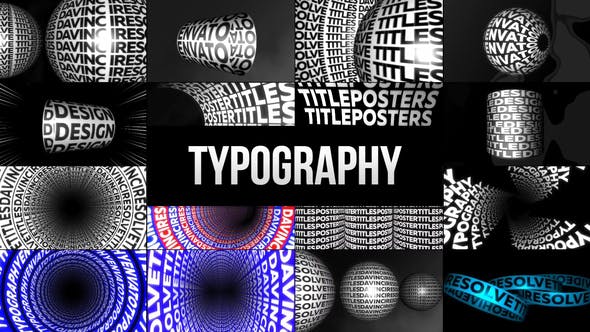 达芬奇模板-65个创意海报文字标题排版宣传动画 Typographic Kinetic Posters & Titles