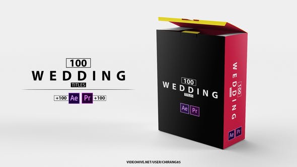 AE/PR模板-100组浪漫爱情唯美婚礼标题新郎新娘姓名婚期文字动画 Wedding Titles of Love