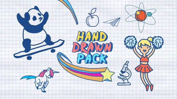 PR模板-快乐开学返校有趣卡通手绘图形动画 Back to School Hand Drawn Pack(pr模板为什么打不开)(pr模板为什么改不了字)，插图，来源：资源仓库www.zycang.com