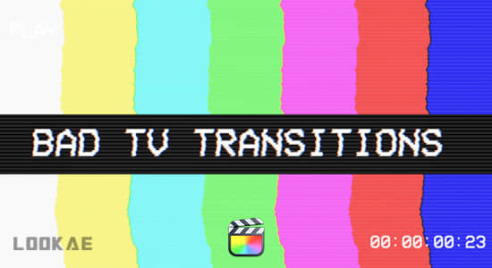 FCPX插件-20个坏电视机故障花屏雪花噪点转场过渡 Bad TV Transitions