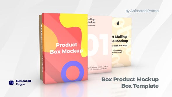 AE模板-用E3D制作三维盒子模型产品动画 Box Product Mockup - Shoes Box Template