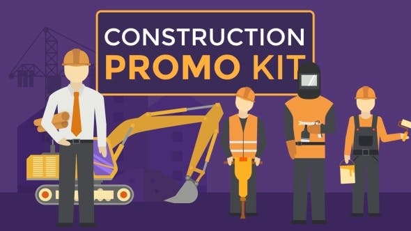 AE模板-建筑施工人物场地MG动画 Construction Promo