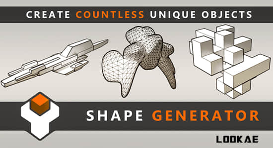 Blender插件-快速创建无限多种独特的三维模型对象 Shape Generator V1.79  + 使用教程