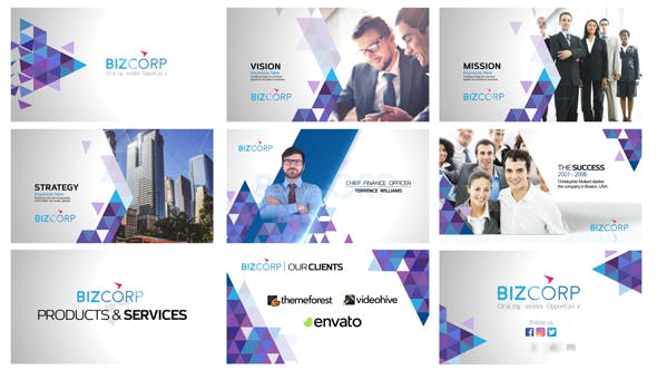 AE模板-三角图形公司企业文化团队业务介绍包装宣传展示 Triangle Corporate Profile