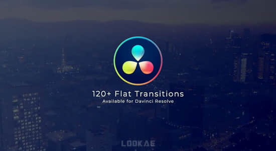 达芬奇模板-120种平移滚动旋转扭曲拉伸缩放转场预设 Flat Transitions