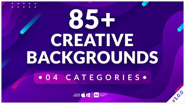 AE模板-85种创意彩色渐变图形循环背景动画 Creative Backgrounds