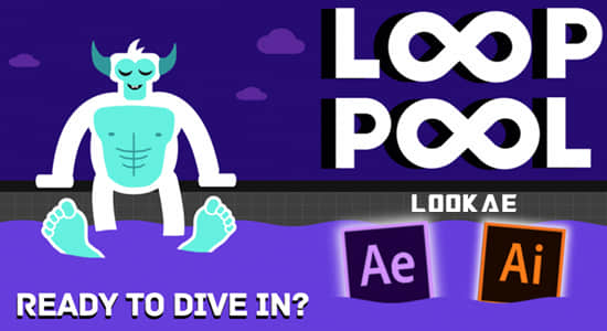 AE教程-制作MG卡通场景循环动画 Loop Pool: The Best Beginner's Project For Adobe After Effects