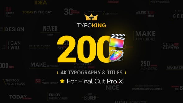 FCPX插件-200个现代流行迷你商务文字标题排版弹跳动画