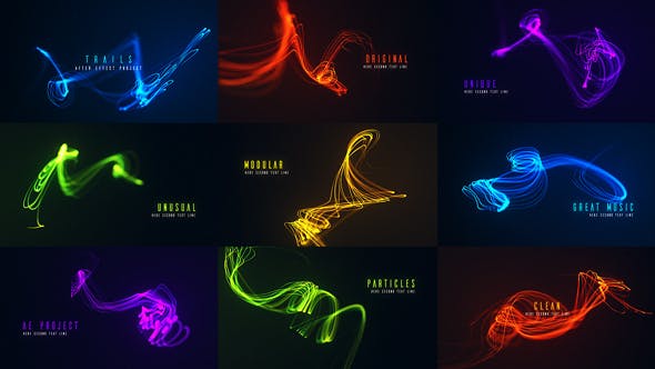 AE模板-大气唯美抽象粒子线背景文字标题开场片头动画 Particle Titles