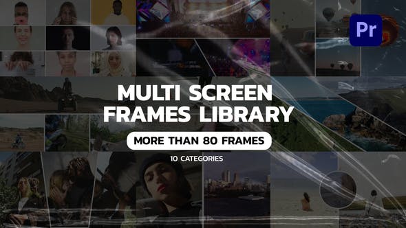 AE/PR模板-多种网格组合动态视频分屏预设 Multi Screen Frames插图