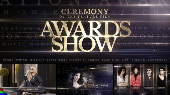 AE模板-大气公司企业年会活动颁奖典礼开场片头包装 Awards