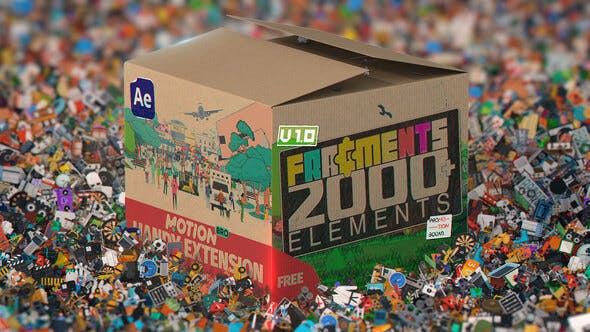 AE脚本-2000个二维卡通人物场景MG动画预设包 Fragments Animated 2D Elements
