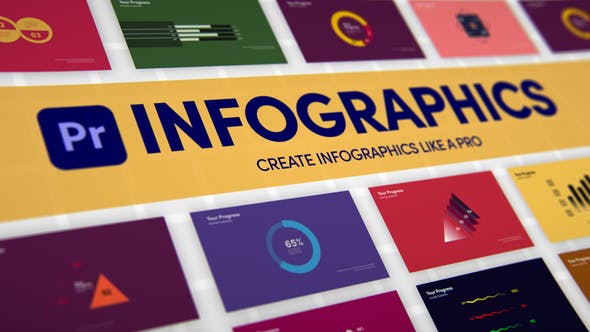 PR模板-290个信息数据图表饼图柱状图条形图展示动画 Infographics