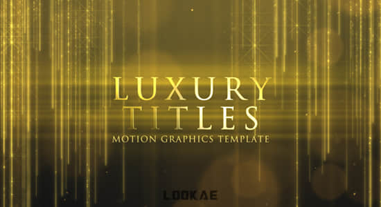 PR模板-优雅金色粒子背景颁奖文字标题开场片头 Luxury Titles