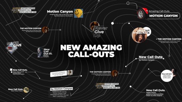 FCPX插件-16个呼出线条框文字标题介绍动画 New Amazing Call Outs