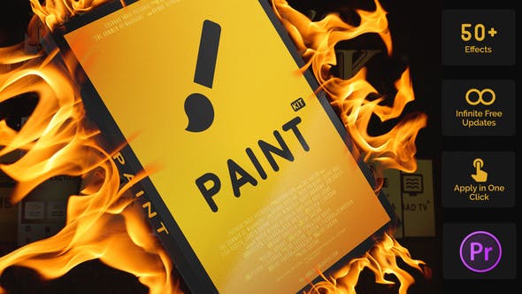 PR模板-素描油墨水彩画艺术效果绘画预设 Paint Kit for Premiere Pro