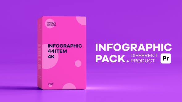 PR模板-44个信息数据柱状圆形图表标题动画 Infographics CallOuts