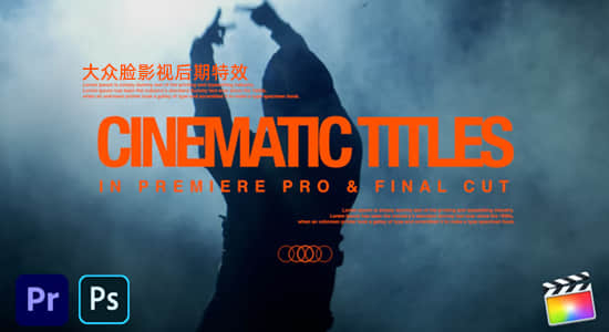 PR模板/FCPX插件/PS模板-30组冲击感十足音乐电影海报文字标题排版设计 Cinematic Title Pack