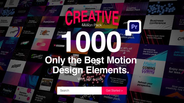 PR脚本-1000种创意文字标题排版设计彩色渐变图形背景动画预设 Creative Motion Pack插图