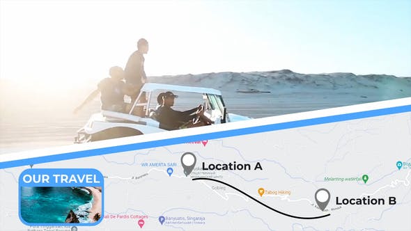 FCPX插件-旅游地图定点路径连线展示动画 Travel Map Sidebars