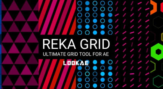 苹果版图形矩阵网格排列自定义动画生成器AE插件 Reka Grid v1.3.2 Mac