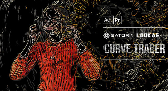 中文汉化AE/PR插件-抽象线条轮廓描边视觉特效 Curve Tracer v1.1.0 Win