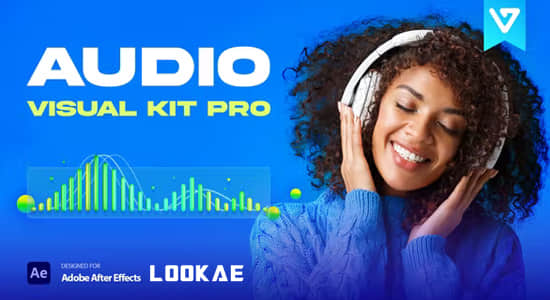 AE脚本-380种音频可视化海报封面歌词标题图形动画预设 Audio Visual Kit V1.1