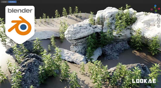 Blender插件-自然环境植物石头预设 BagaPie Modifier Assets V10.4.14+预设库