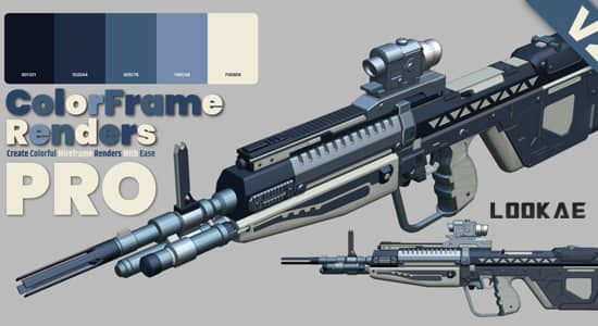 Blender插件-彩色线框渲染工具专业版 Colorframe Renders Pro