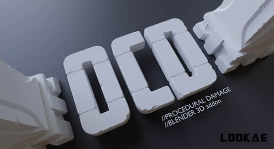 快速破坏损伤模型Blender插件 OCD (One Click Damage) V1.6.4