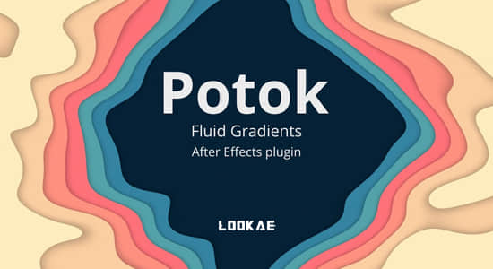 流体渐变着色特效动画生成AE插件 Potok v1.1.4 Win/Mac