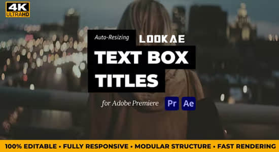 AE/PR模板-自适应底栏边框文字标题动画 Auto Resizing Text Box Titles