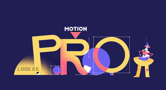 AE/C4D教程-学习制作三维创意MG动画片头 Motion Pro (英文字幕)