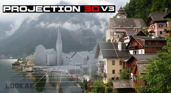 AE脚本-平面图片投射三维空间摄像机视差动画 Projection 3D v3.1 Win/Mac