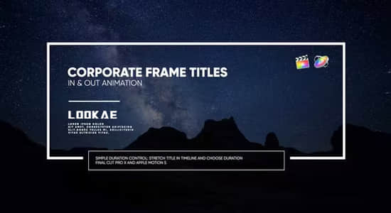 FCPX插件-15组段落文字标题展示动画 Frame Titles