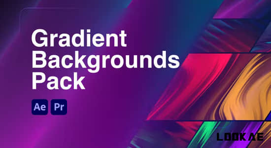 AE/PR模板-50组创意抽象渐变图形背景动画 Gradient Backgrounds Pack