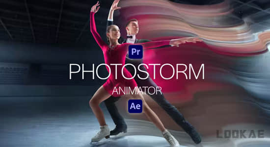 AE/PR模板-图像拖尾流动视觉特效动画 PhotoStorm Animator