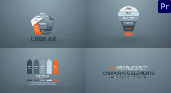 PR模板-40种公司企业图形报表展示动画 Corporate Elements