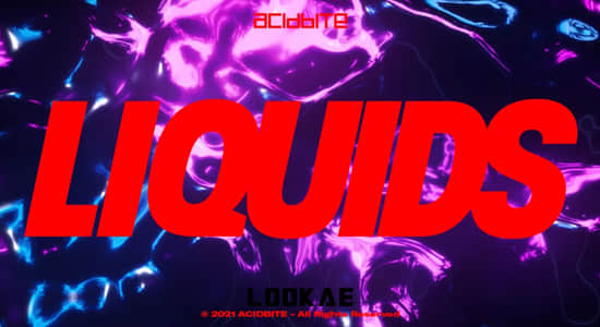 4K视频素材-14个抽象流体纹理背景循环动画 Acidbite LIQUIDS