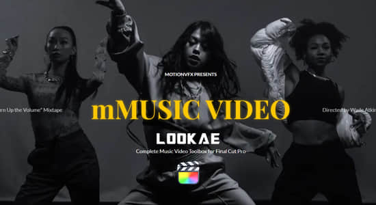 FCPX插件-短视频音乐MV宣传文字标题转场预设特效包装动画 mMusic Video 1
