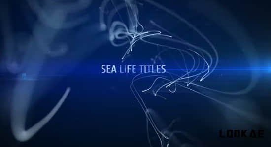 AE模板-唯美抽象粒子线条文字标题开场动画 Sea Titles